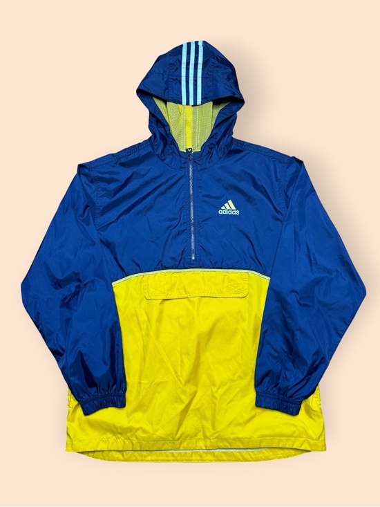 adidas Other - Vintage Adidas Y2K Windbreaker Jacket Men’s XL Yellow Blue Vtg 2000s